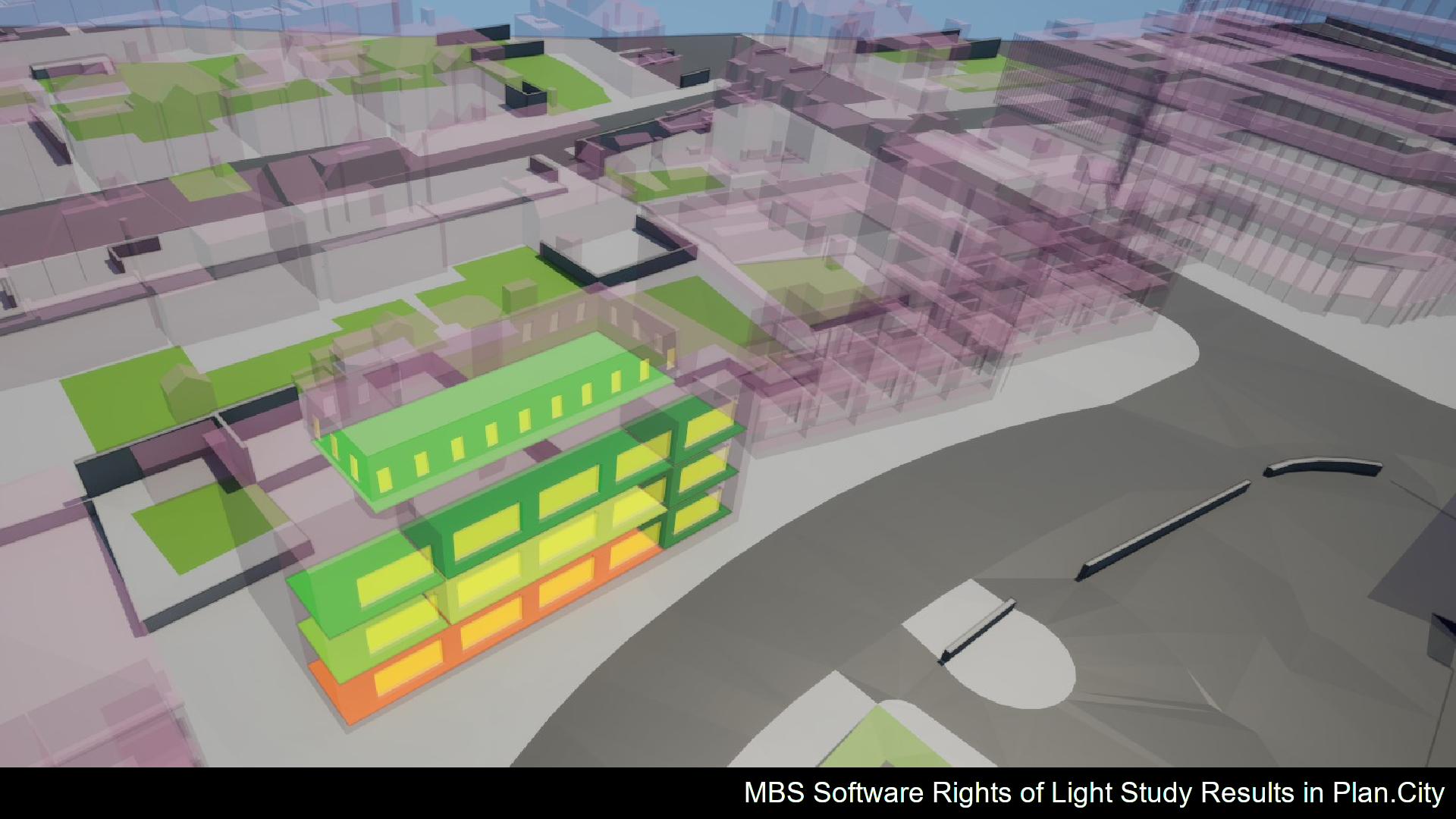 MBS Software Rights of Light Study Results in Plan.City